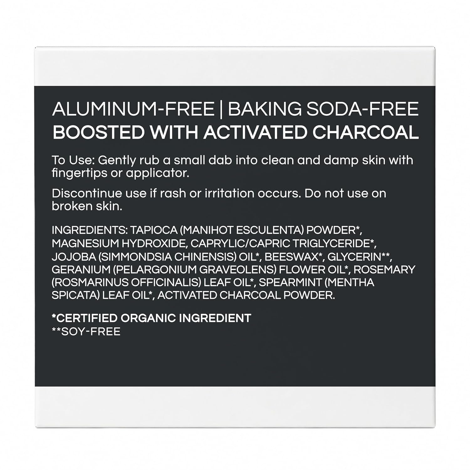 All-Natural Charcoal Deodorant Cream 