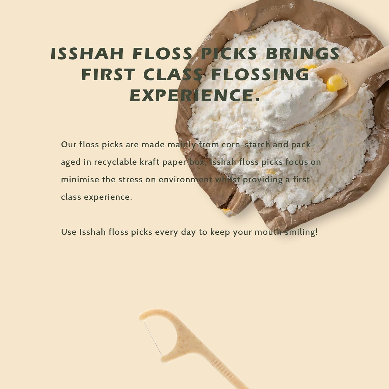Natural Dental Floss Picks - 200 