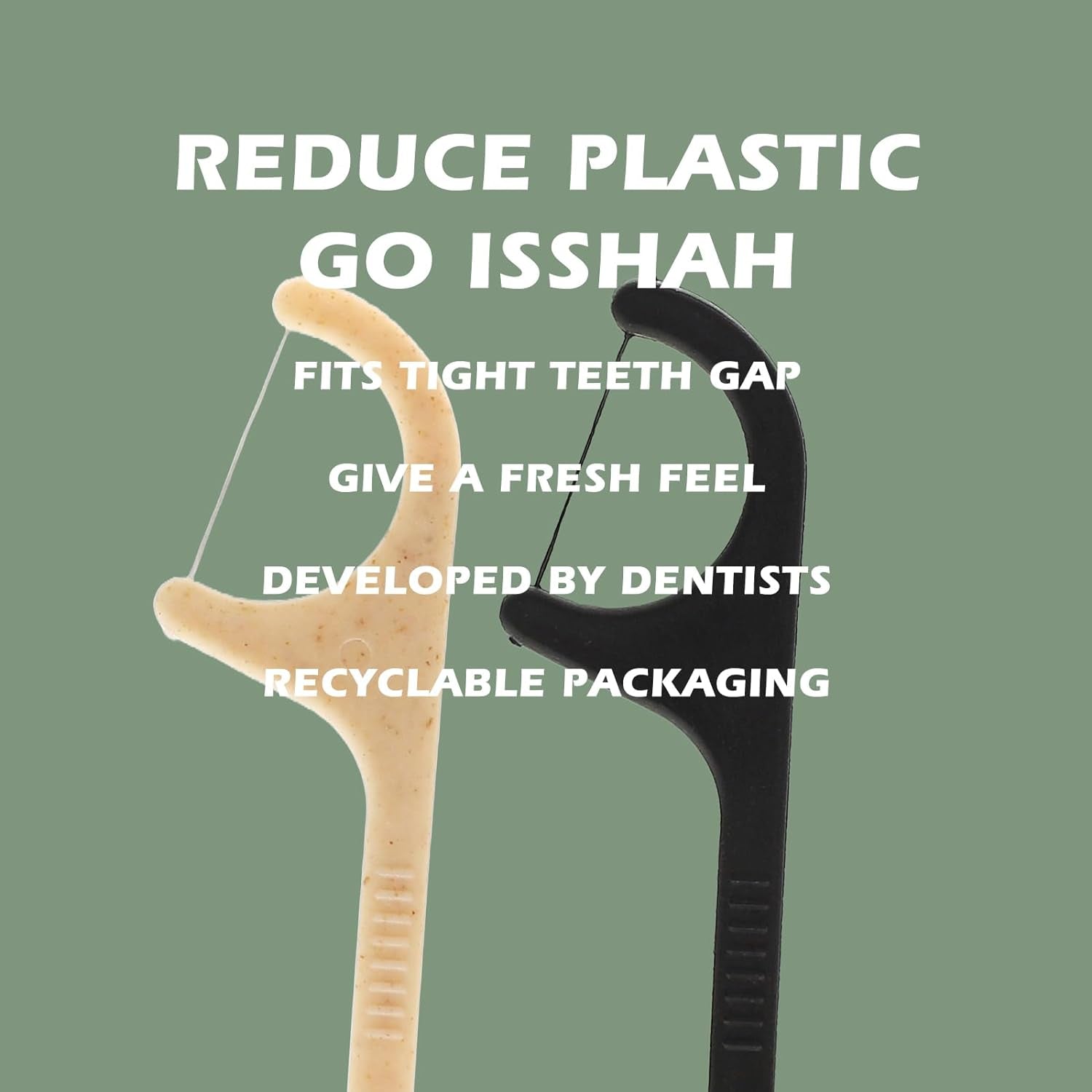 Natural Dental Floss Picks - 200 